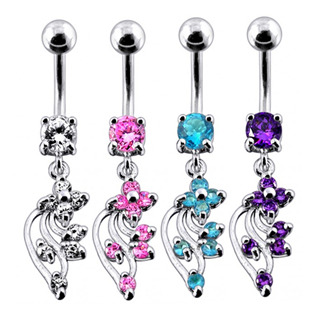 Stříbrný piercing do pupíku