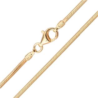 Stříbrný pozlacený řetízek had, délka 45 cm 