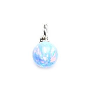 Stříbrný přívěšek - kulička světle modrý opál