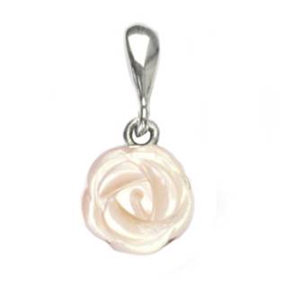 Stříbrný přívěšek - růže přírodní perleť
