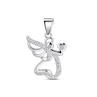 Stříbrný přívěsek andělíček se srdíčkem
