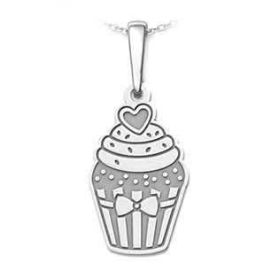 Stříbrný přívěsek cupcake se srdcem