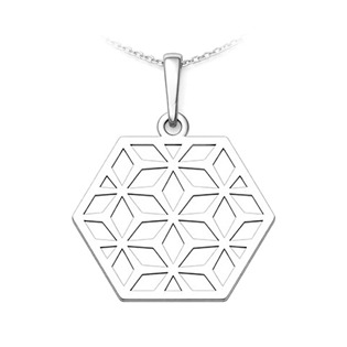 Stříbrný přívěsek hexagon
