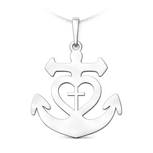 Stříbrný přívěsek kotva, srdce, kříž