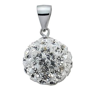 Stříbrný přívěšek koule 10 mm s krystaly Crystals from Swarovski®, Crystal