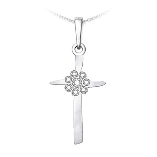 Stříbrný přívěsek kříž s ornamentem