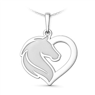 Stříbrný přívěsek kůň v srdci