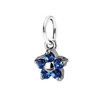 Stříbrný přívěsek kytička, Crystals from SWAROVSKI® Sapphire