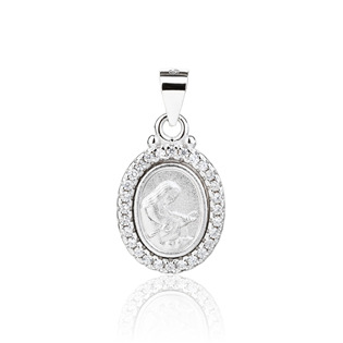 Stříbrný přívěsek madailon Madonka
