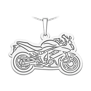 Stříbrný přívěsek motorka