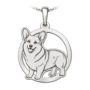 Stříbrný přívěsek pes velšský corgi