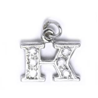 Stříbrný přívěšek písmeno se zirkony - iniciála K