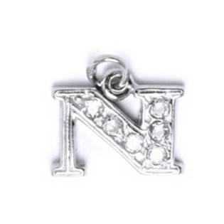 Stříbrný přívěšek písmeno se zirkony - iniciála N
