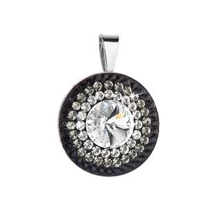 Stříbrný přívěšek rivoli s kamínky Crystals from Swarovski® Grey