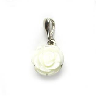 Stříbrný přívěšek růže z perleti