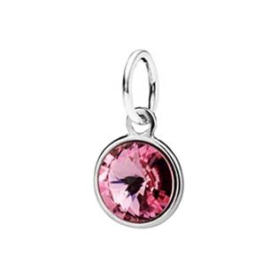 Stříbrný přívěšek s kamenem Crystals from SWAROVSKI®, barva: Light Rose