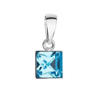 Stříbrný přívěsek s krystalem Swarovski modrý čtverec 34248.3 aqua
