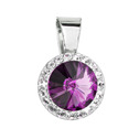 Stříbrný přívěsek s krystaly Preciosa, Amethyst