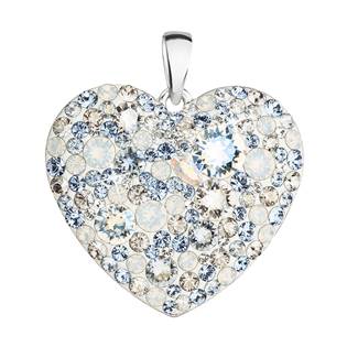 Stříbrný přívěsek s krystaly Swarovski modré srdce  light sapphire