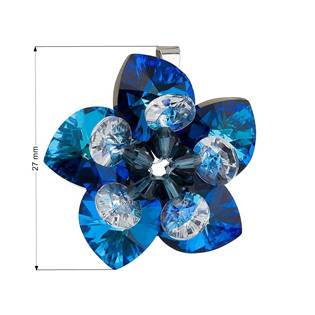 Stříbrný přívěšek s kytička s kamínky Crystals from Swarovski® Bermuda Blue