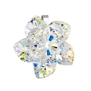 Stříbrný přívěšek s kytička s krystaly Crystals from Swarovski® AB