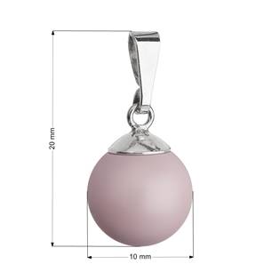 Stříbrný přívěsek s růžovou pastelovou perlou Crystals from Swarovski®
