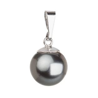 Stříbrný přívěsek se šedou perlou Crystals from Swarovski®