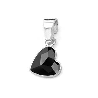 Stříbrný přívěšek se srdcem Crystals from Swarovski® Jet Black