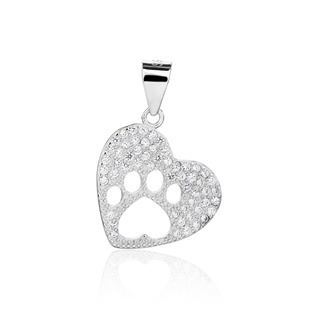 Stříbrný přívěsek srdce - psí tlapka