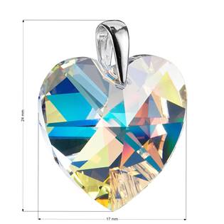 Stříbrný přívěšek srdce Crystals from Swarovski® AB