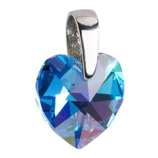 Stříbrný přívěšek srdce Crystals from Swarovski® Aqua