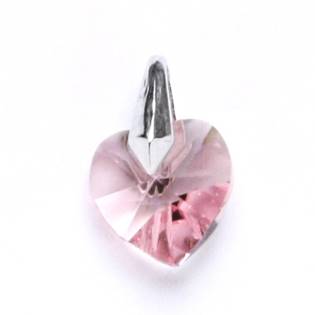 Stříbrný přívěšek srdce Crystals from SWAROVSKI®, Light rose