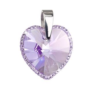 Stříbrný přívěšek srdce Crystals from Swarovski® Violete