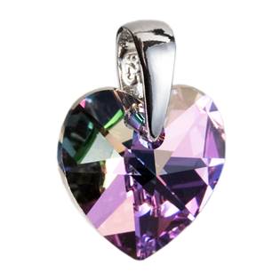 Stříbrný přívěšek srdce Crystals from Swarovski® Vitrail light