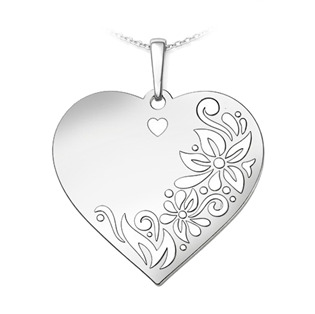 Stříbrný přívěsek srdce s dekorem