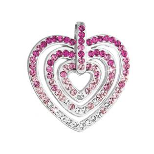 Stříbrný přívěšek srdce s kameny Crystals from Swarovski® ROSE