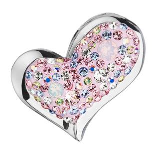 Stříbrný přívěšek srdce s kamínky Crystals from Swarovski® Magic Rose