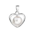Stříbrný přívěšek srdce s perlou