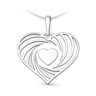 Stříbrný přívěsek srdce se spirálou