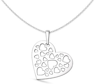 Stříbrný přívěsek srdce se srdíčky