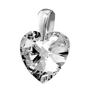 Stříbrný přívěšek srdce z dílny Crystals from Swarovski®, Crystal
