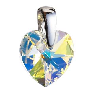 Stříbrný přívěšek srdce z dílny Crystals from Swarovski® Crystal AB