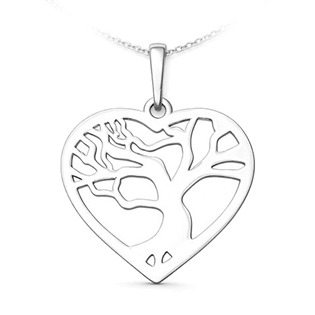 Stříbrný přívěsek strom života v srdci