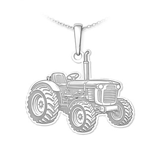 Stříbrný přívěsek traktor