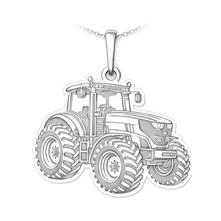 Stříbrný přívěsek traktor