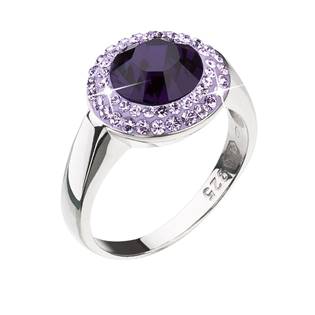 Stříbrný prsten Crystals from Swarovski®, Amethyst