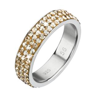 Stříbrný prsten Crystals from Swarovski®, Gold