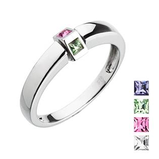 Stříbrný prsten Crystals from Swarovski® Mix barev, vel: 54