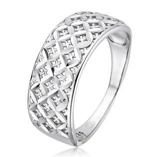 Stříbrný prsten květ života