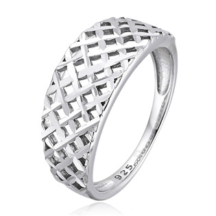 Stříbrný prsten motiv květ života